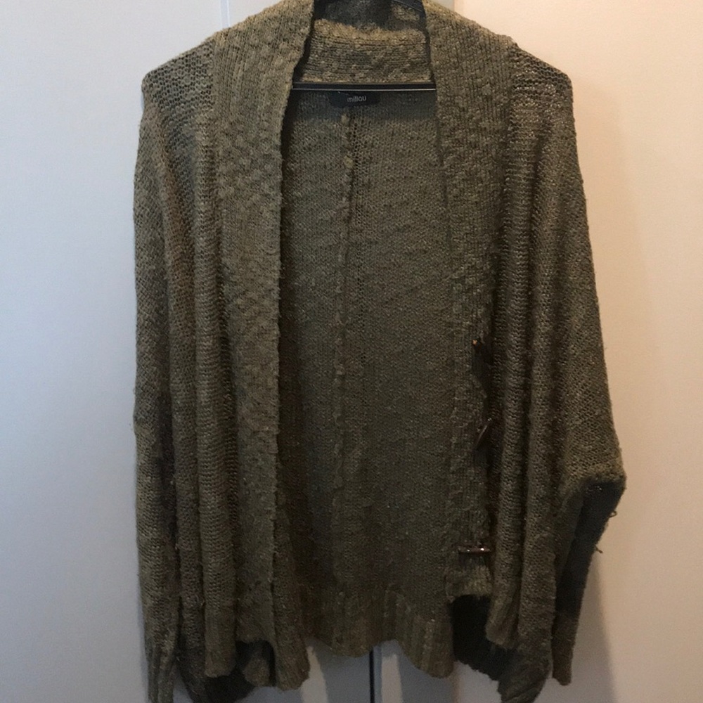 Millau olive green cardigan sweater